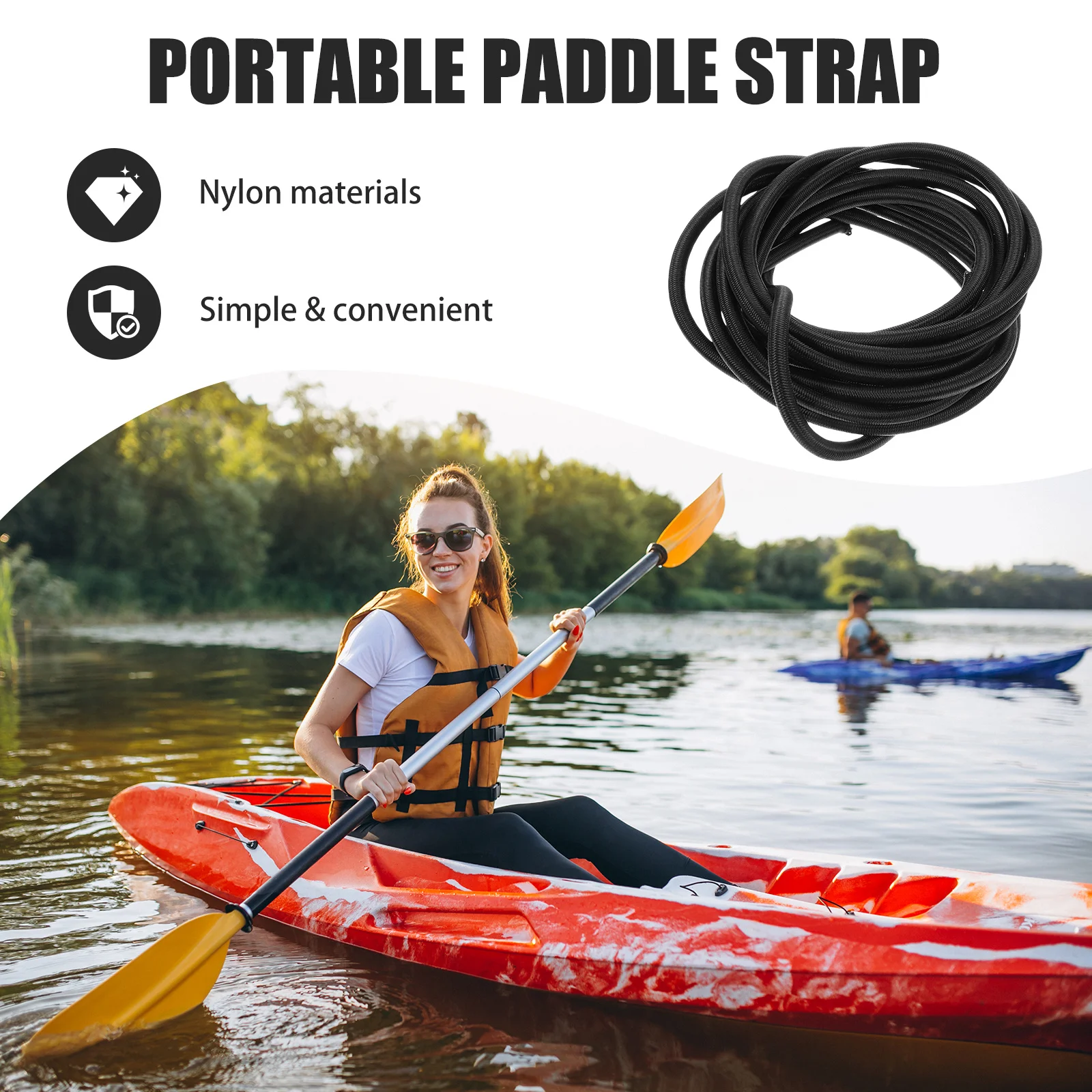 

Adjustable Paddle Leash Strong Nylon Material Prevents Loss Perfect Fit for Inflatable Kayak Paddles Quick-Use Paddle Retention