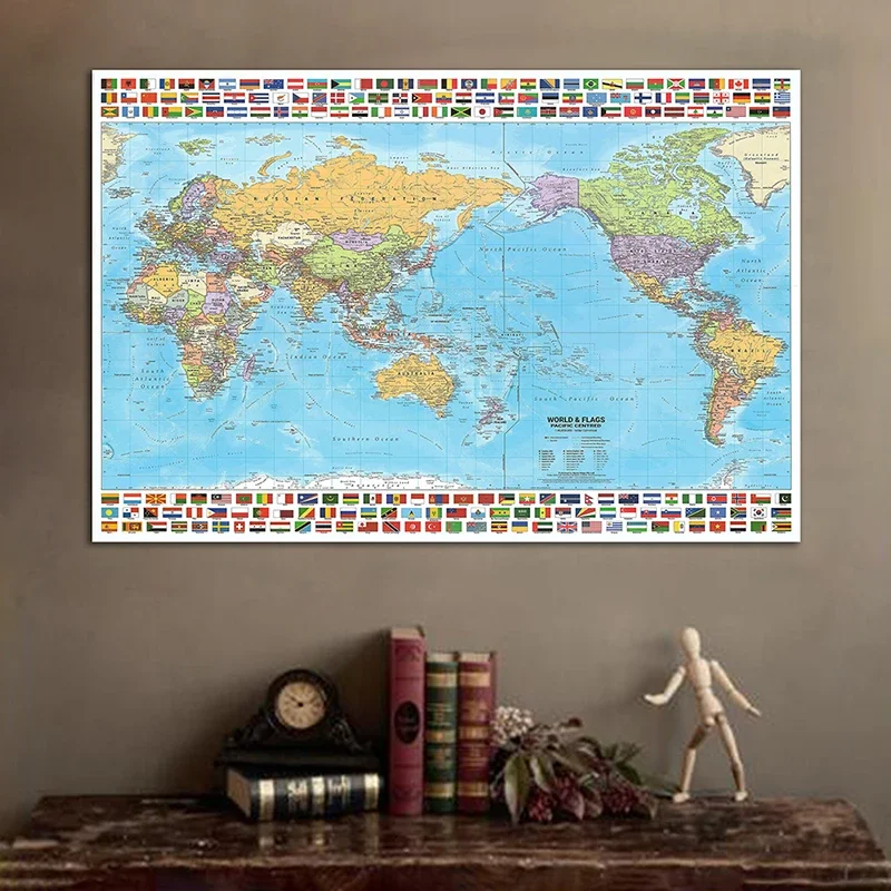 150*100cm World Map Travel Unframed Posters and Prints Living Room Wall  Decor Art Pictures Canvas Painting School Supplies