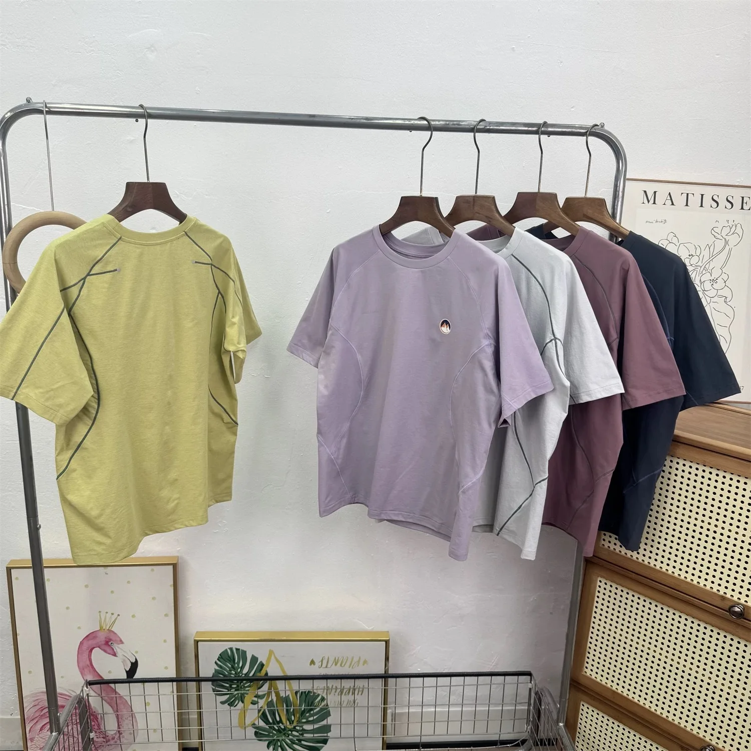 Couple's Style Outdoor Cycling Short Sleeve T-Shirt round Neck Print Loose Fit Unisex Summer Order Quantity Large Scale