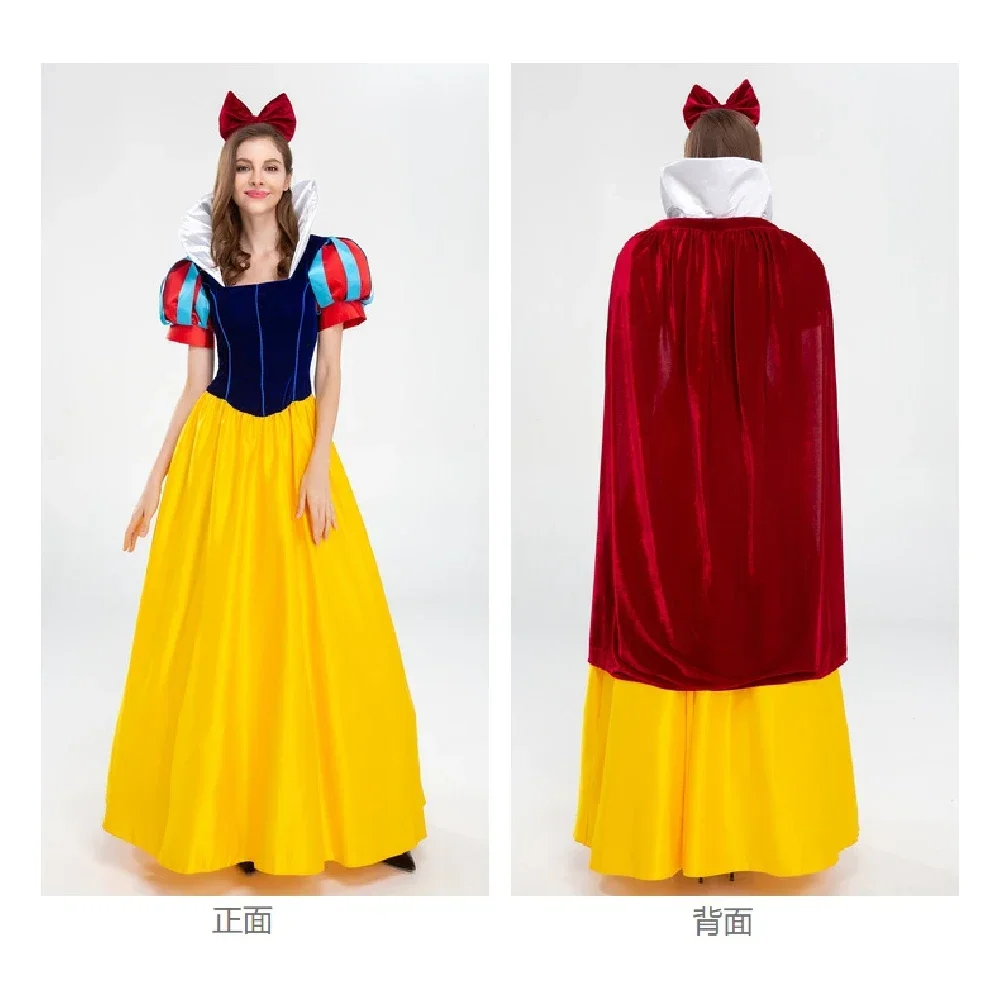 Adult Womens Snow Princess Fancy Dress Costume Large with Collar And Headband Princess Snow Costume