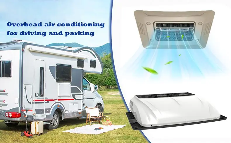 2025 نوع جديد الكهربائية 12 فولت مكيف الهواء على السطح للتخييم RV مقطورة شاحنة جرار فان السيارات وقوف السيارات مكيف وقوف السيارات #2