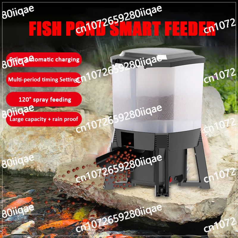 Intelligent Fish Food Feeder Adjustable Solar Automatic Aquarium Feeder Timer Fish Pond Digital Food Dispenser Large Capacity