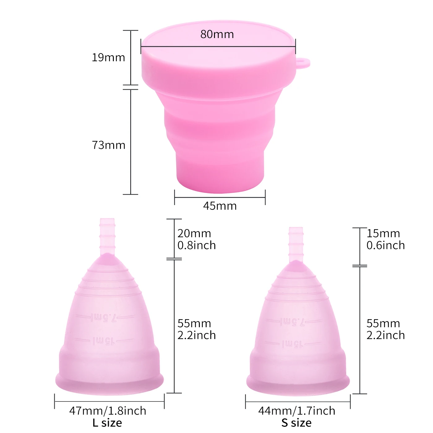 Medical Grade Silicone Menstrual Cup Sterilizer Feminine Hygiene Menstrual Cup Sterilizing Menstrual Period Cup for Women Lady