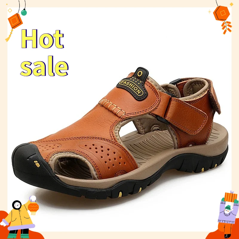 Men's Shoes Sandals Genuine Leather Original Men's Sandals Models Mens Soft Sandles Comfortable Man Sandal Slippers Man Slipers