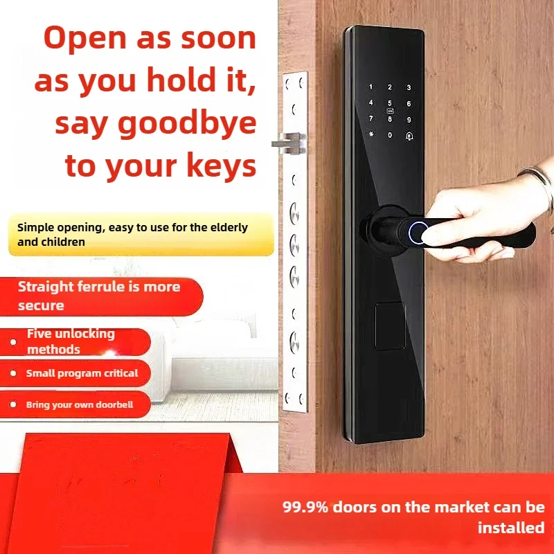 

New Smart Door Locks for Homestays Hotels Card Swiping for Entry Anti-theft Doors Fingerprint Locks for Rooms Wooden Doors Passw