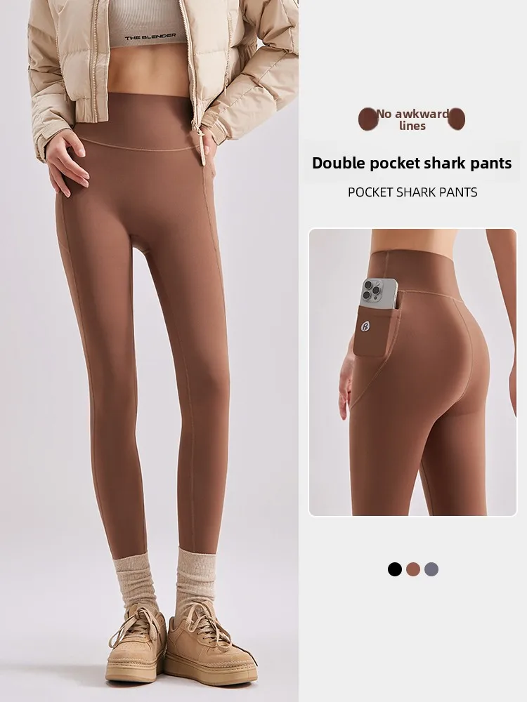 

Женские леггинсы для йоги с высокой талией, дизайн Arkskin, двусторонние, с большими карманами, эластичные, утягивающие, не сползающие, весенняя новинка