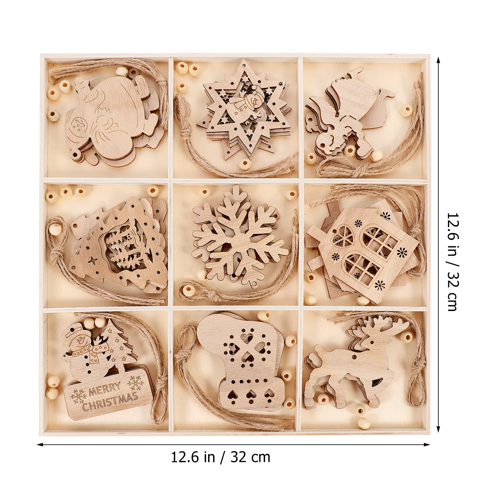 

1Set DIY Xmas Wood Chip Pendant Unfinished Colored Xmas Wooden Cutouts Christmas Wood Slices DIY Painting Embryos