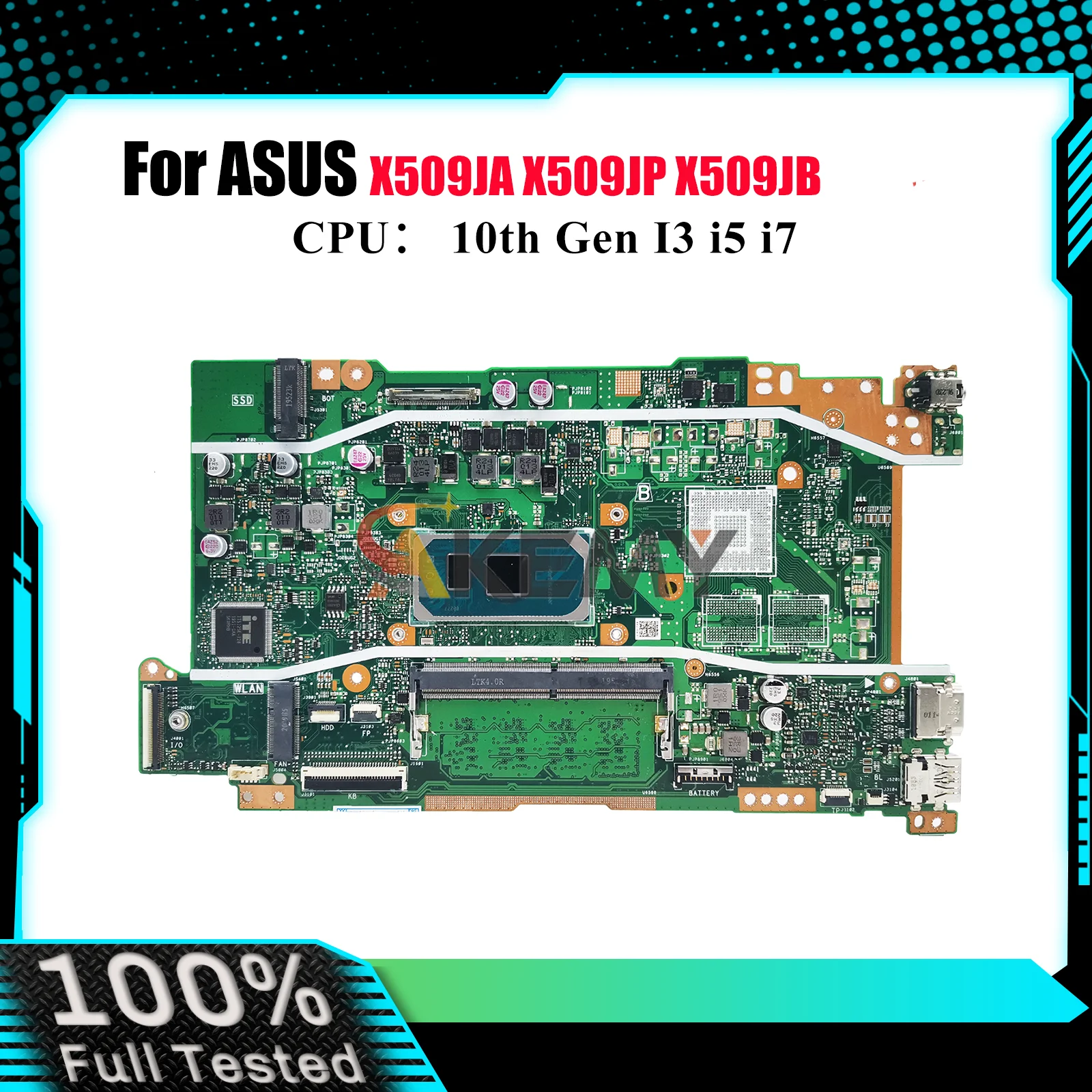 

X509JA Laptop Motherboard For ASUS P1510CJA X509JP X509JB F509J A509J X409J Mainboard 10th Gen I3 i5 i7 100% tests OK fast ship