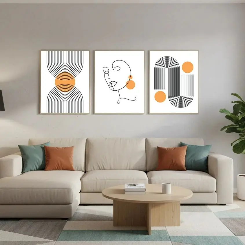 

Nordic Modern Line Art Abstract Portrait Geometric Wall Art Canvas Poster Picture Home Decor Bedroom Living Room Office Boho