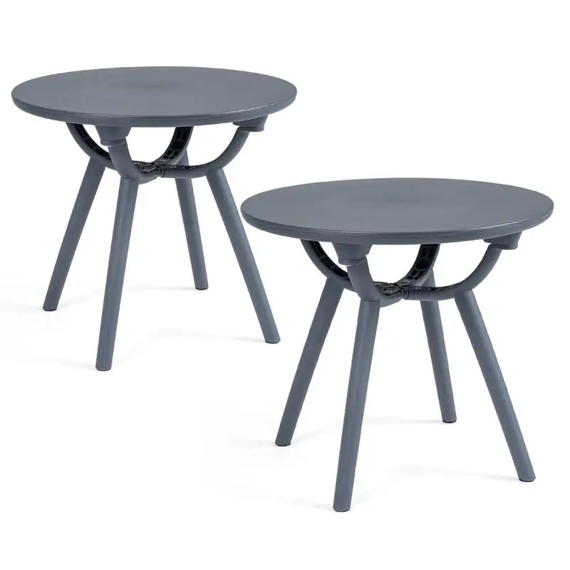 

Round Patio Storage Side Table for Poolside and Balcony-set of 2