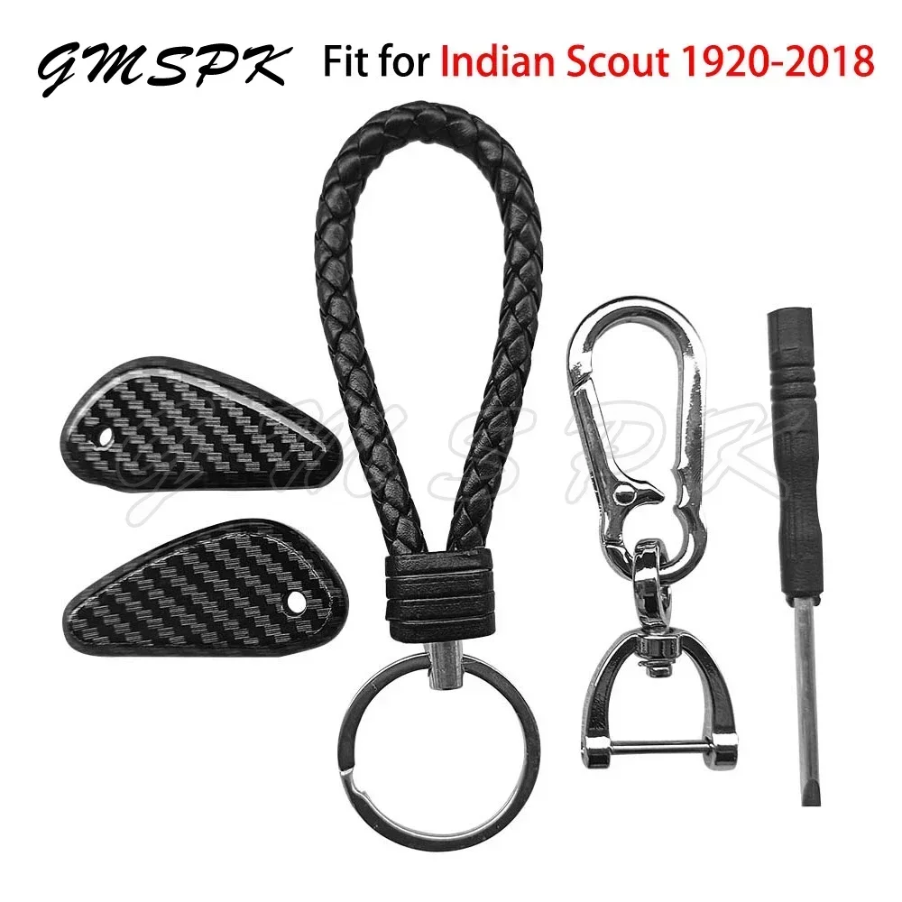 

Motorcycle Key Decorative Cover Cap Carbon Fiber Pattern Key Head Protector Case Shell Fit for Indian Scout 1920-2018