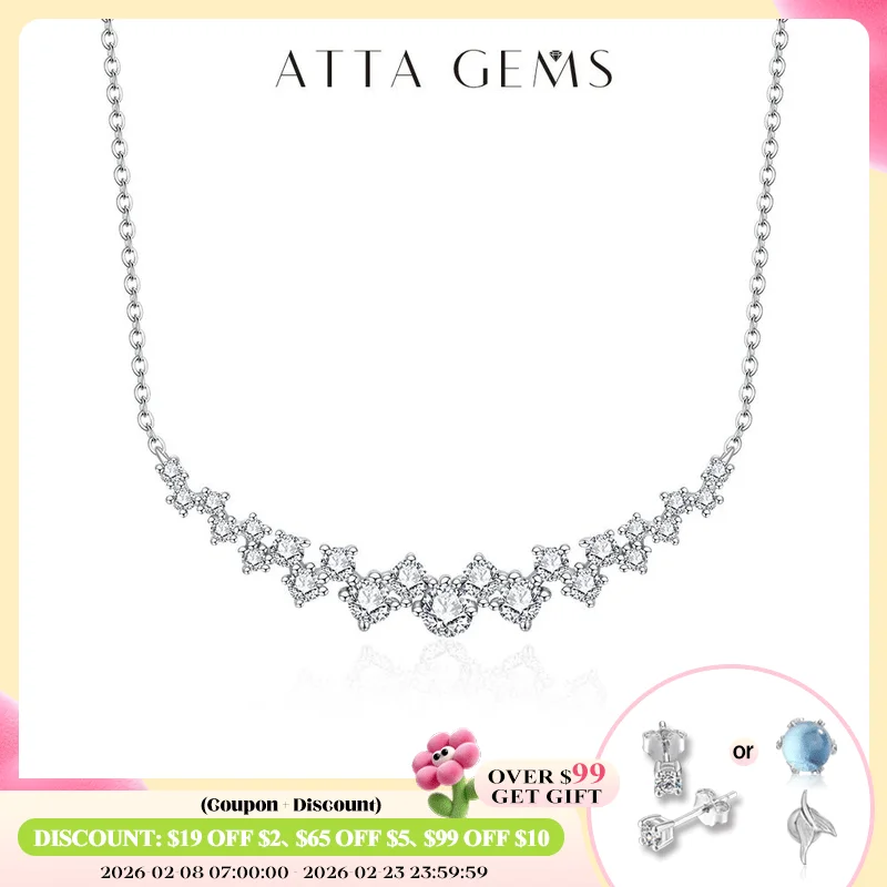 

ATTAGEMS D VVS1 цветное роскошное ожерелье из муассанита для женщин серебро 925 пробы позолоченный кулон для свадьбы Подарок на годовщину