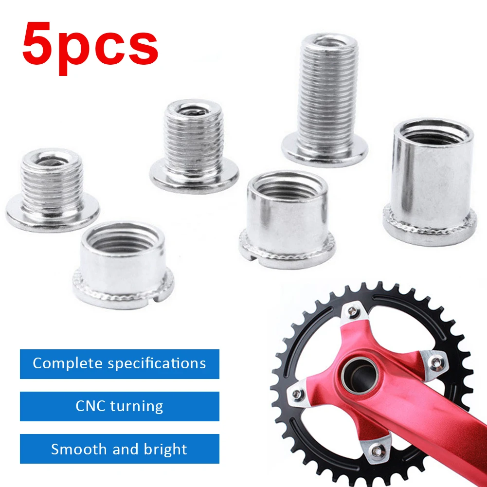 5Pcs Bike Chainring Bolts Dental Plate Screws Steel Chainwheel Road Bike Disc Plate Nail Screw Bicycle Teeth Plate Nail Accessor