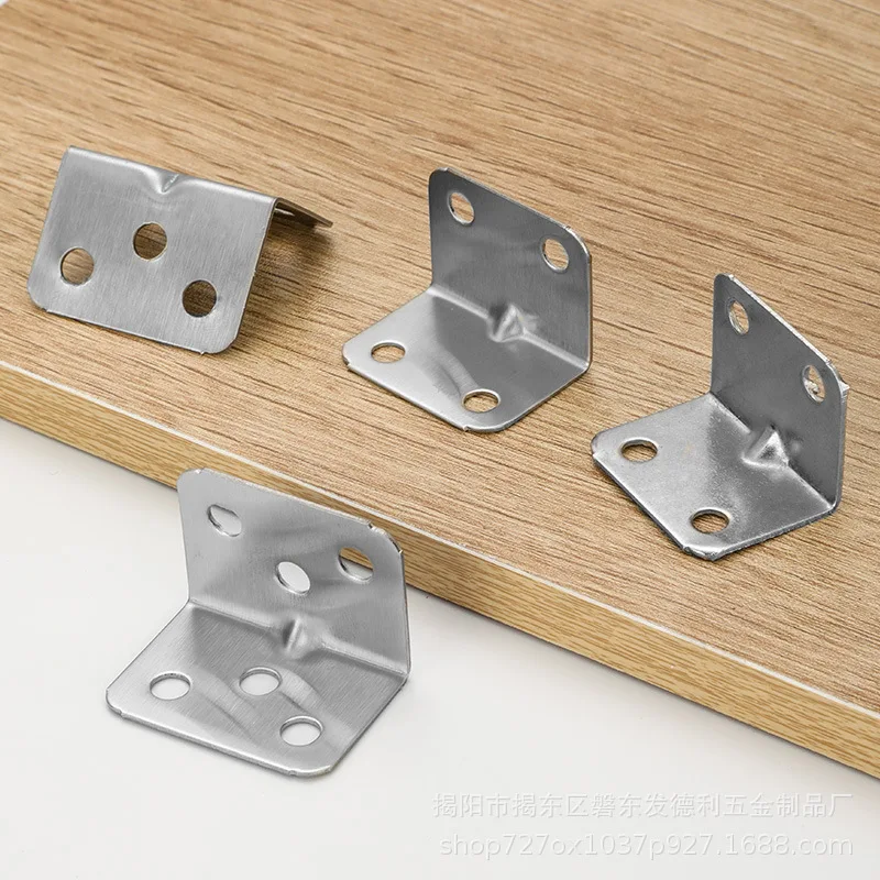 

Stainless Steel L-shaped Corner Code Right Angle Laminate Furniture Board Hardware Right Angle Bracket Cabinet Small Connector