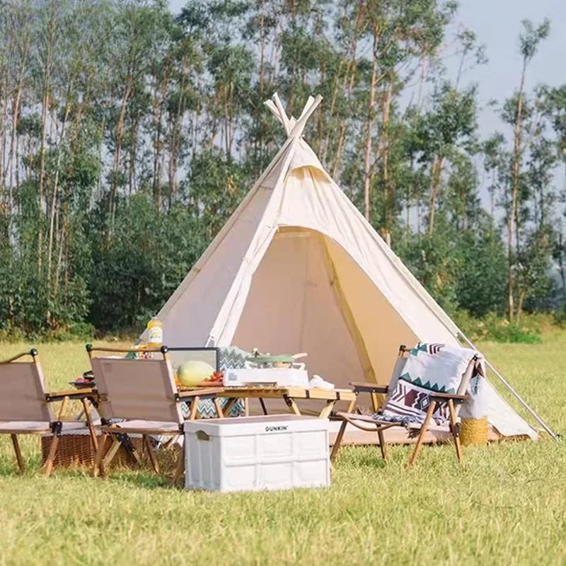 Indian outdoor tent camping heavy cotton elaborate camping pyramid rain proof Oxford cloth canopy shed