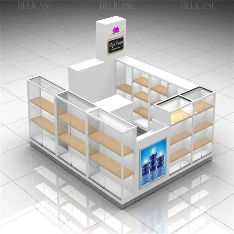 

2025customized.Shop store showcase retail candle display stands glass counter custom candles kiosk