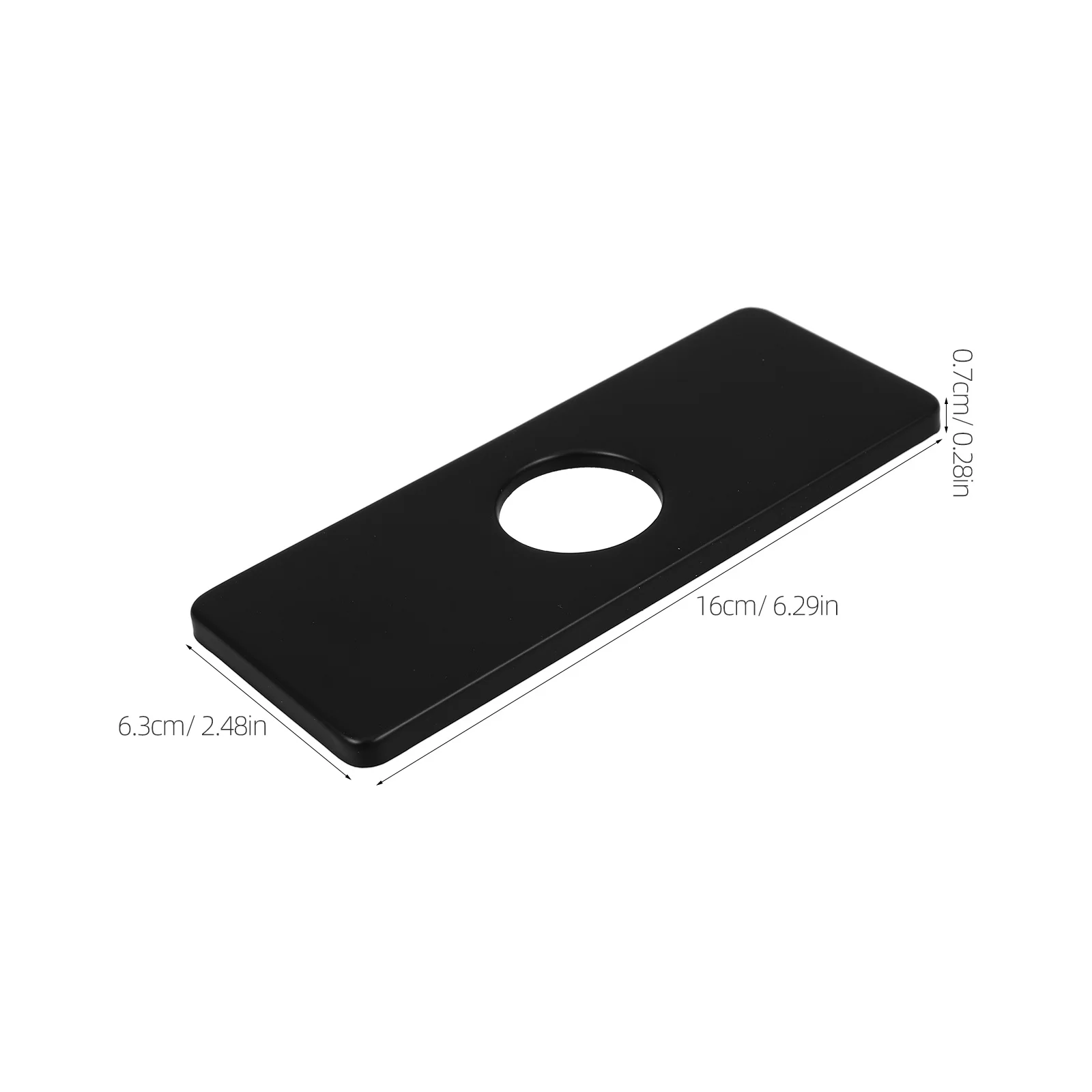 2 قطعة صنبور Escutcheons مستطيل الأسود بالوعة ثقب يغطي سطح من الفولاذ المقاوم للصدأ لوحة المطبخ الحمام صنبور ثقب غطاء