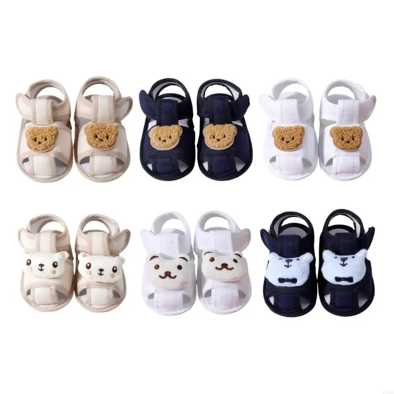 

Infant Nonslip Outdoor Sandals Flexible Cotton Cloth Shoes Protective Toe Guard Easy Adjust Hook Loop Fasteners