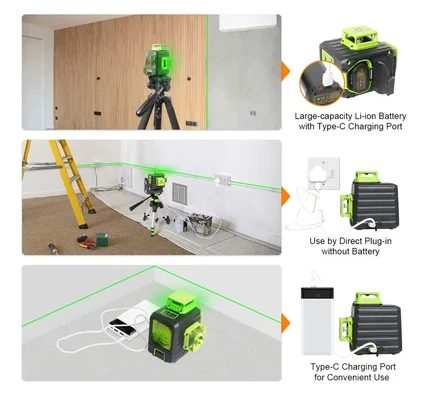 Auto-nivelamento feixe verde com Li-ion Battery, 12 linhas, B03CG