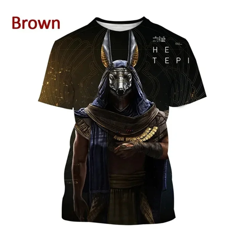 Grim Reaper Anubis 3D Printed T Shirt Ancient Egyptian God Eye of Egypt Pharaoh Fashion Harajuku Round Neck Short sleeve T-shirt