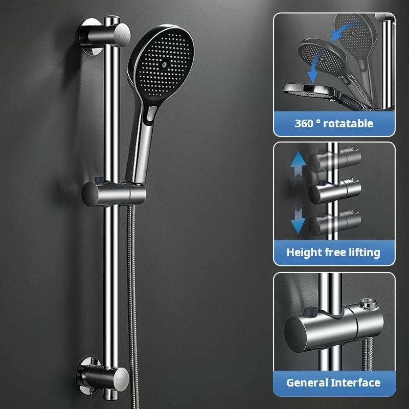 

Stainless Steel Punch-free Shower Lifting Rod Bathroom Shower Adjustable Fixed Shower Slide Bars Shower Head Bracket