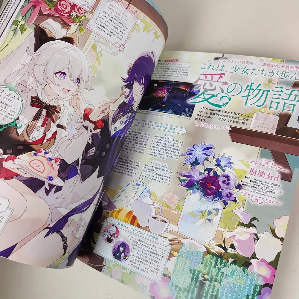 Japanese Animedia Magazine April 2025 Honkai Impact 3rd 9th Anniversary Kiana Raiden Mei Anime Game Collectible Book