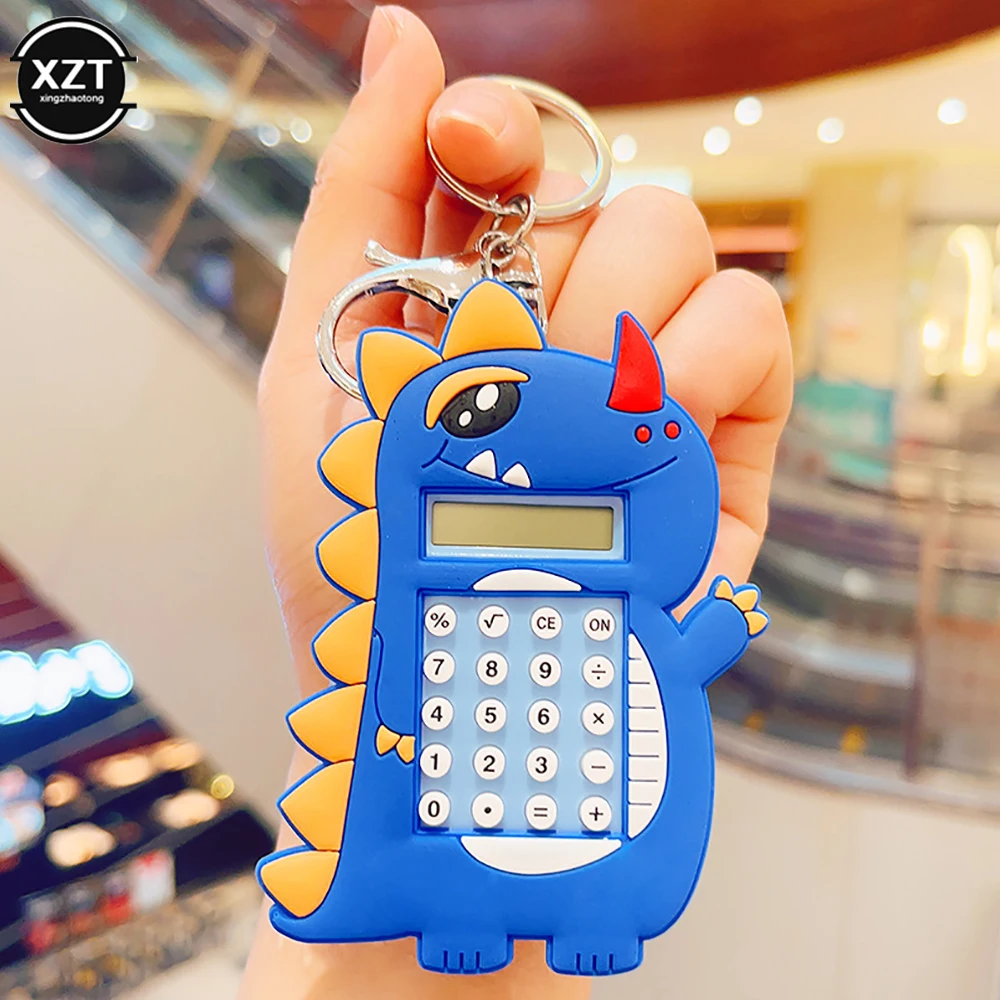 Cartoon Mini Calculator Kawaii Handheld Pocket Calculator Keychain Student Learning  Stationery Children Gifts
