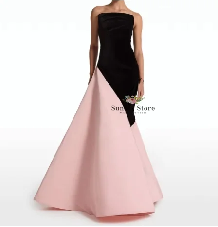 

Customized A-Line Evening Dress Delicate Floor Length Strapless Sleeveless vestidos para mujer