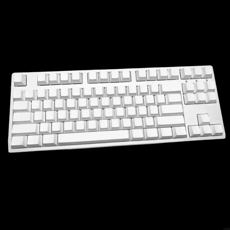 Y8AD 87pcs White non incisione PBT Blank KeyCap Profilo originale per MX