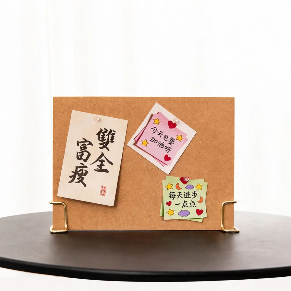 Desktop Cork Board A4 Photo Display Stand Office Memo Bulletin Message Note Holder Study Table Organizer Modern Art Decor Metal