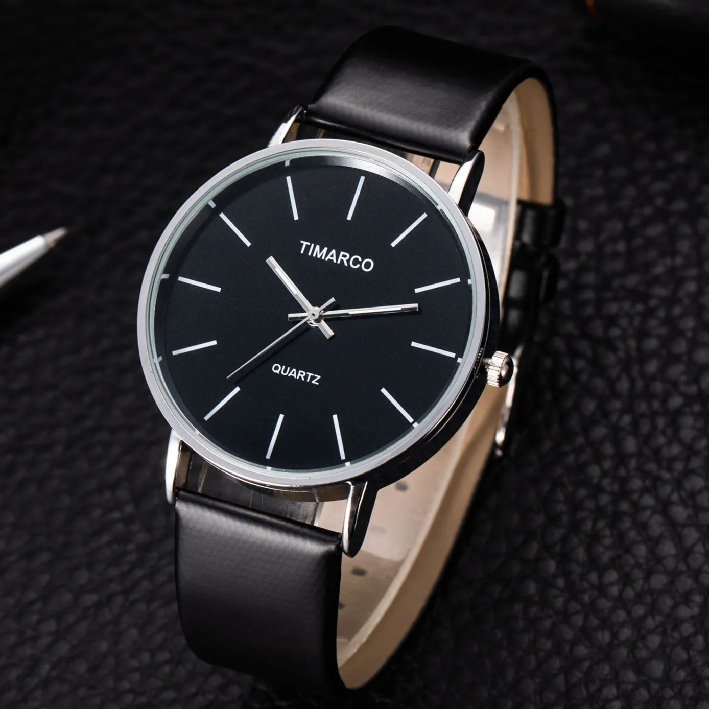 Men's and women's minimalist belt quartz watch for couples, men's belt watch quartz watch