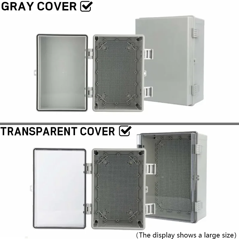 IP66 Waterproof Outdoor Gray/Transparent Cover Plastic Electrical Enclosure Case Junction Box for Outdoor Electrical Box