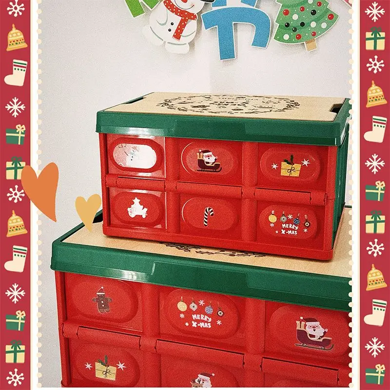 50л Рождественский ящик для хранения Фестиваль Детские игрушки Закуски Подарочная коробка Складная автомобильная коробка Открытый кемпинг Подарочная коробка