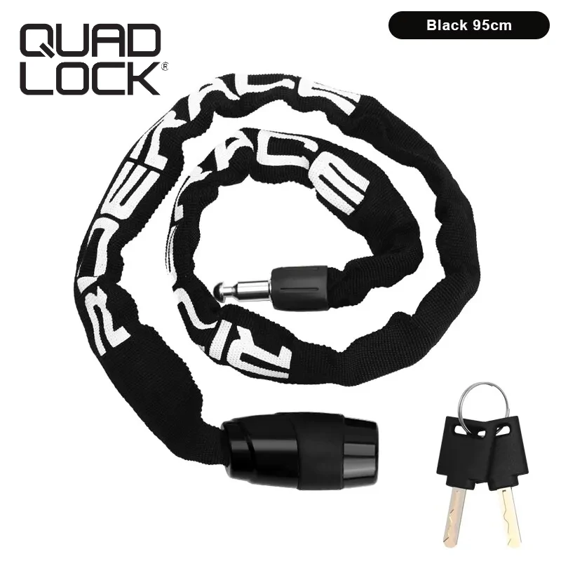 

QUAD LOCK Bicycle Chain Lock Portable Anti-theft High Security MTB Mountain Bike Lock With 2 Keys For Scooter Electric E-Bike