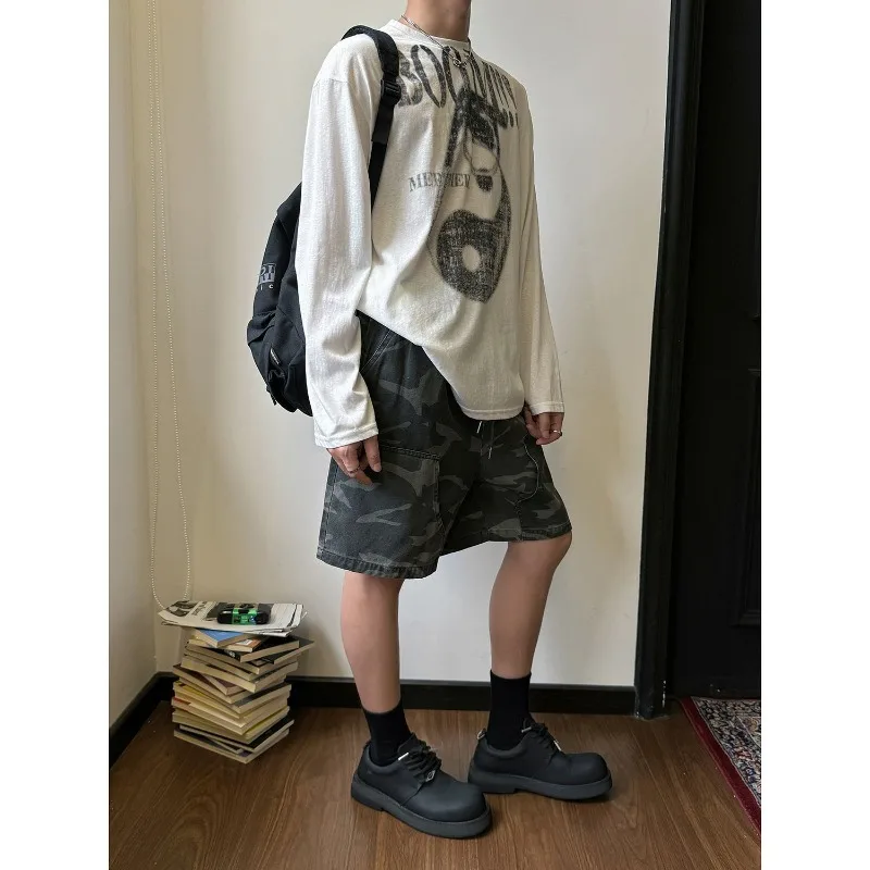 

Juspinice New Chinese Style High-end Heavyweight Long Sleeved T-shirt for Couples Spring and Autumn Hoodie Base Shirt