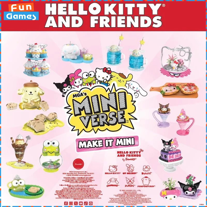 

MGA Miniverse Hellokitty Mini Toy Blind Box Play House Toy Mystery Box Diy Gourmet Home Ball Decoration Children Custom Toy Gift