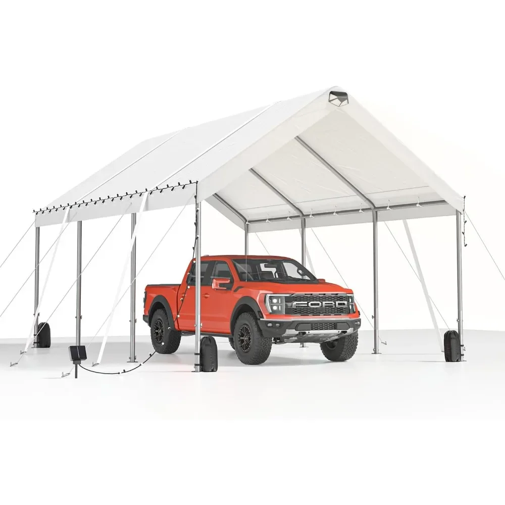 

SUV Carport 12*20 Heavy Duty Carport Canopy Car Portable Garage Boat & Truck Party Tent Shelter Metal Roof & Sidewall for Car