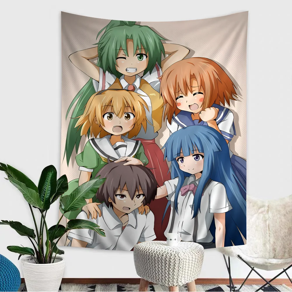 Higurashi When They Cry Chart Tapestry Art Science Fiction Room Home Decor Cheap Hippie Wall Hanging