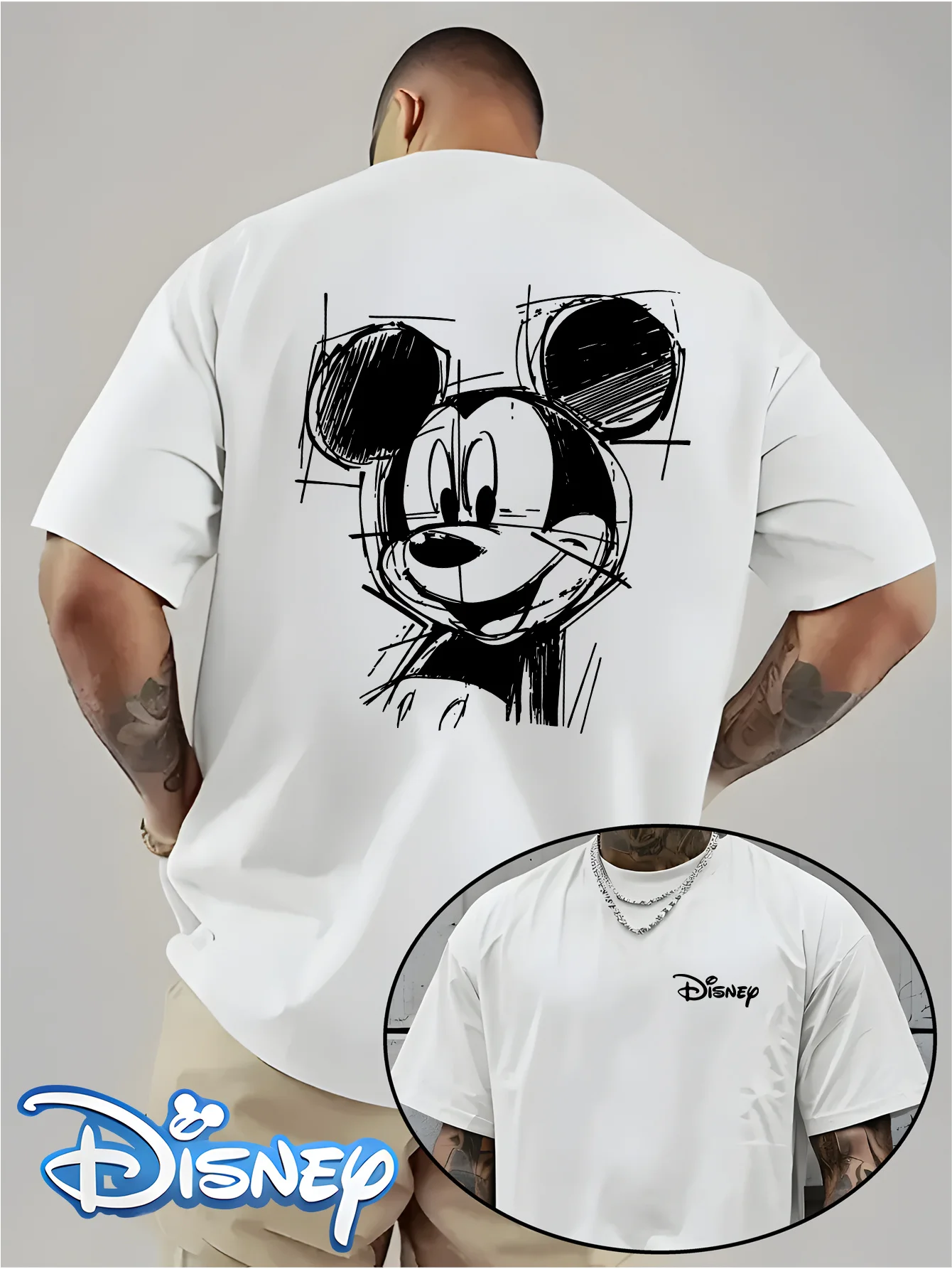 T-shirt imprimé dessin animé Disney Mickey, Harajuku, ample et décontracté, Y2K, manches courtes, en