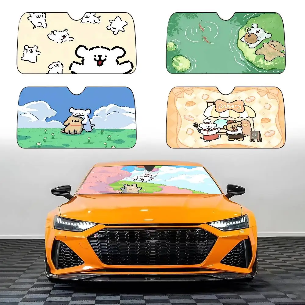 M-Maltese Car SunShade Car Sunshade Covers Cover Universal Windscreen Folding Visor