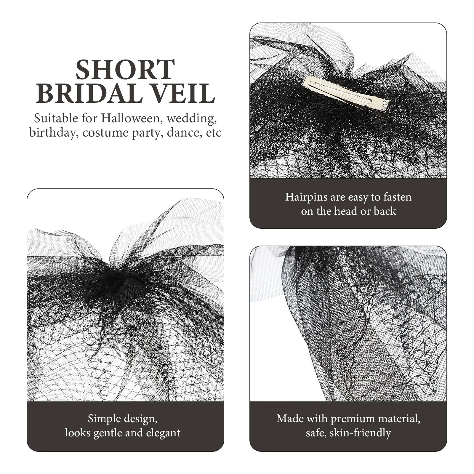 

Short Bridal Veil Korean Style Wedding Headwear Delicate Decorative Veil Hair Accessory Elegant Bride Hair Ornament for Wedding