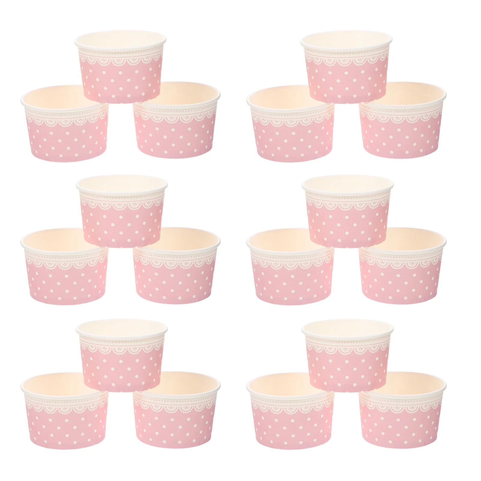 

50pcs Ice Cream Paper Cups Disposable Dessert Bowls for Yogurt Jelly Pudding Mousse Supplies Lightweight Convenient