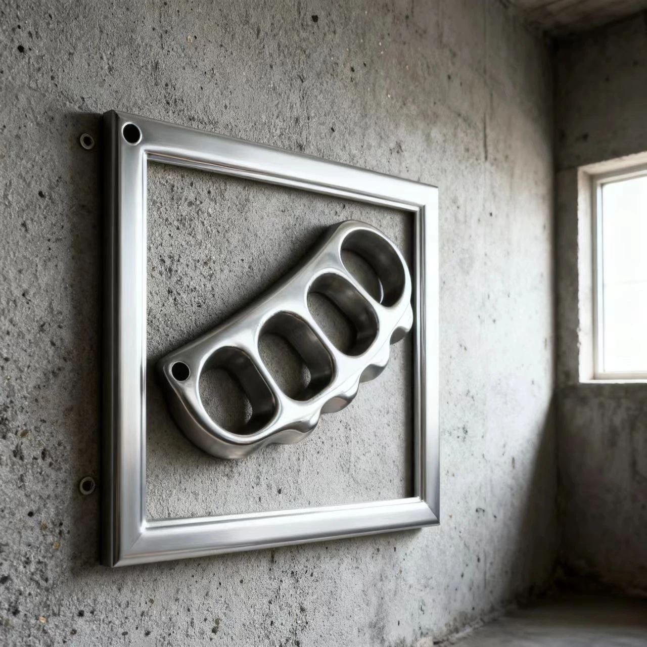 

Pea Pod Silver Four-finger Metal Knuckle Bracelet-Style Metal Sign-Art Deco Wall Decor with Pre-Drilled Holes Ideal Gift for Men