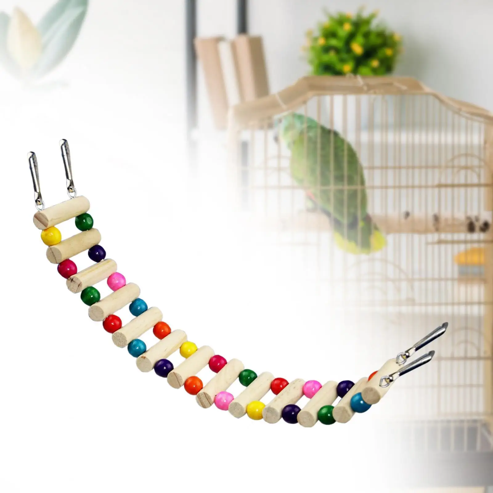 Bird Hanging Ladder Shelf Bird Hanging Bridge Pet Climbing Ladders for Bird Parrot for Lovebirds Budgie Canary Conures Parakeet