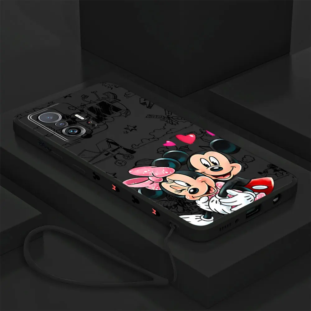 Square Liquid TPU Disney Mickey Mouse Case for Xiaomi Mi 12 Lite 12T 11T Pro 10 Lite 11 Lite 10T 13T 10T Pro Silicone Cover