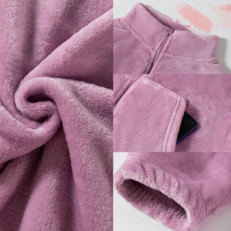 Zipper Set for Autumn and Winter with Thickened Fleece and Falai Velvet for Warmth and Wearable Two Piece Home Fur Set new 2024