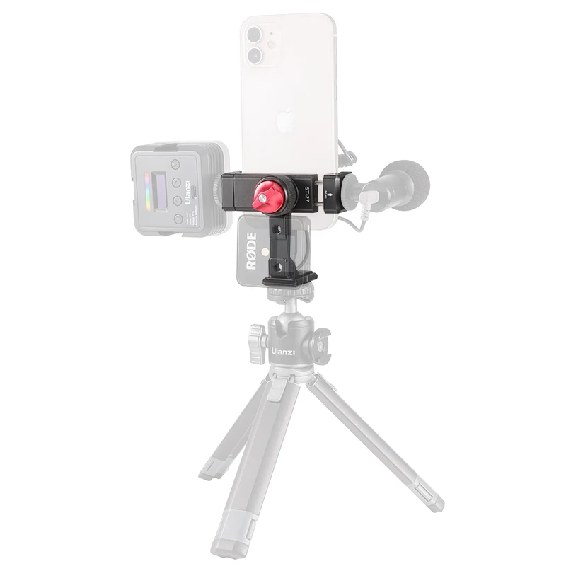 Ulanzi Pince de support de téléphone en métal ST-27 avec chaussure froide Arca 360 ° Rotatif Trépied réinitialisation de montage pour TikTok Vlog