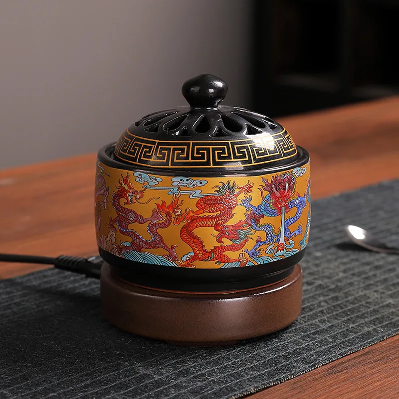 Electric Incense Burner Home Indoor Timing Temperature Control Incense Burner Point/seal Incense Powder Heating Tools