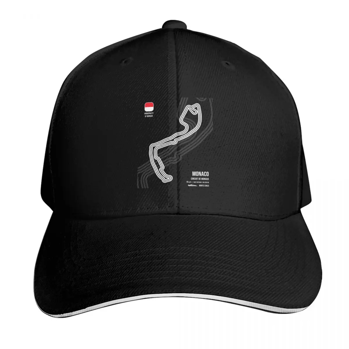 Monte Carlo Race Track (B&W) Baseball Cap Rugby Fishing cap Anime Hat Ball Cap Women Hats Men's