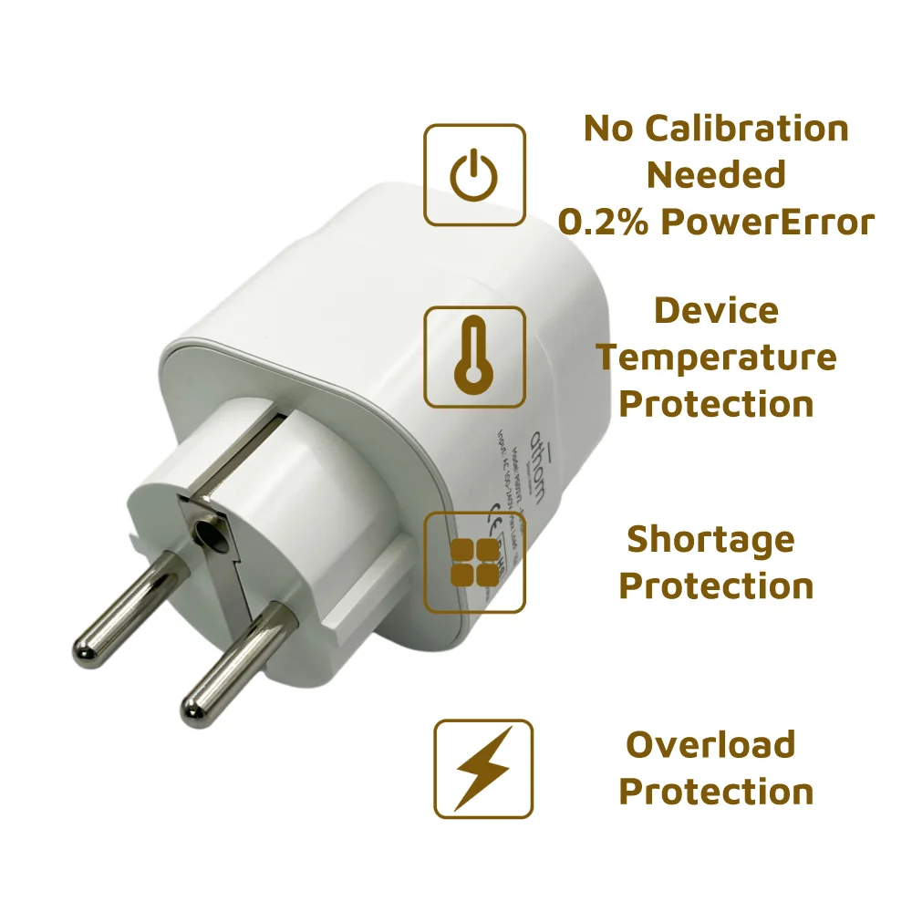 Athom  Preflashed ESP32C3 TASMOTA WiFi Plug Works With Matter  Home Assitant Electric Consumption Monitoring 16A